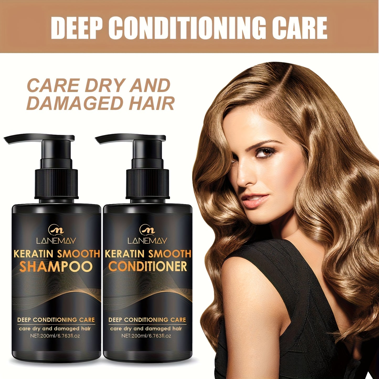 Keratin Smoothing Shampoo Conditioner Set For Healthy Hair