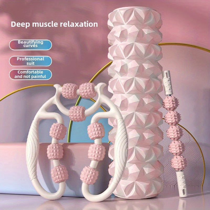 Foam Roller Set 3pcs Pattern Deep Tissue Massage Gear