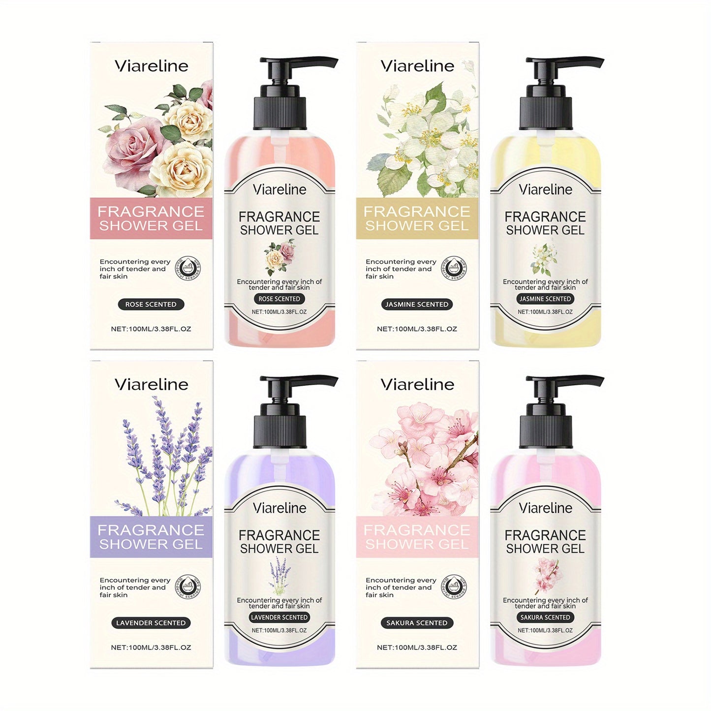 Valentine Four Piece Fragrance Shower Gel Gift Set Nourish