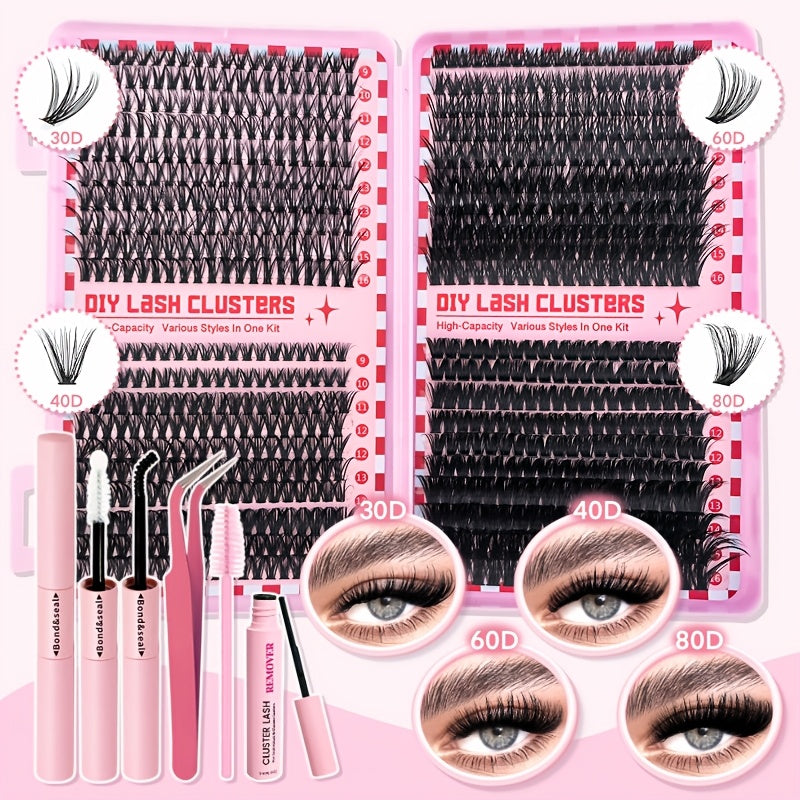 Eyelash Extension Kit with D-Curl Doll, Cross, Cluster