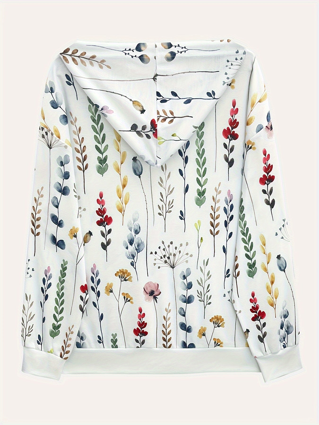 Women's Floral Print Zip-Up Hoodie for Casual Comfort
