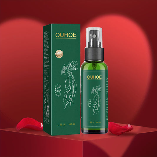 OUHOE Ginseng Hair Treatment Spray - 3.38fl.oz/100ml, 2-in-1 Nourishing Formula with Korean Red Ginseng Extract for Frizz Control & Silky Smooth Hair | Gentle Cleansing, Oil Control, Moisturizing - Daily Hair Care Essential f