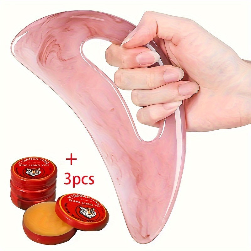 4 Pieces Gua Sha Massage Tool With Handle, Large Resin Gua Sha Gua Sha Tool, Used For Neck, Face And Leg Massage
