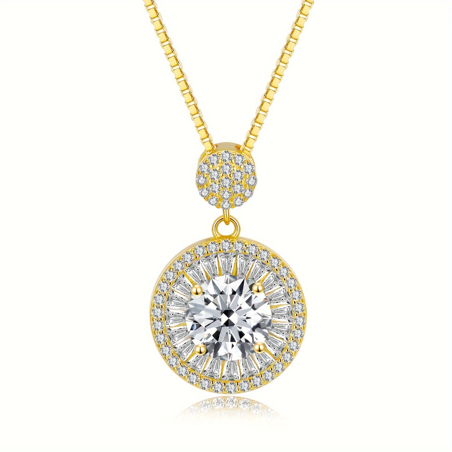 S925 Sterling Silver Moissanite Necklace 2 Carat Pendant For Men And Women Unisex Gift Idea