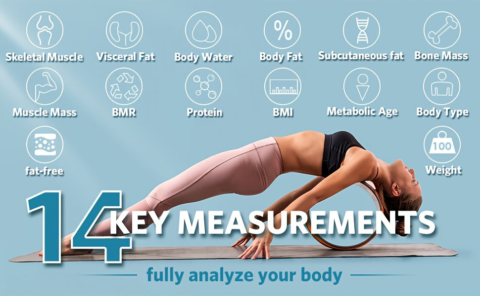 Arboleaf Smart Body Fat Scale - Advanced Weight & BMI Analysis With Wi-Fi Sync, 14 Essential Metrics, Unlimited Users & Data Storage, Professional Health Tracker For Home Gym