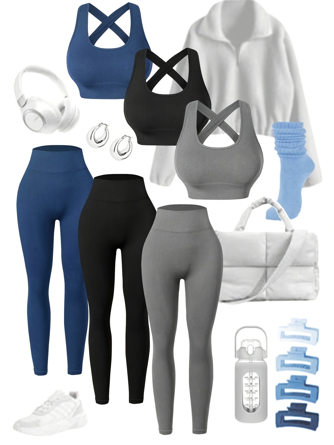Three Seamless Women's High-Stretch Activewear Sets for Ultimate Comfort