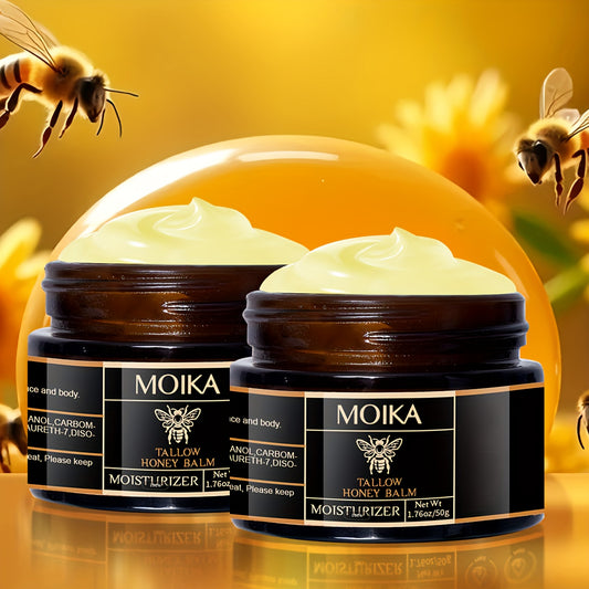 Beef Tallow Honey Balm for Hydrating Face and Body Care