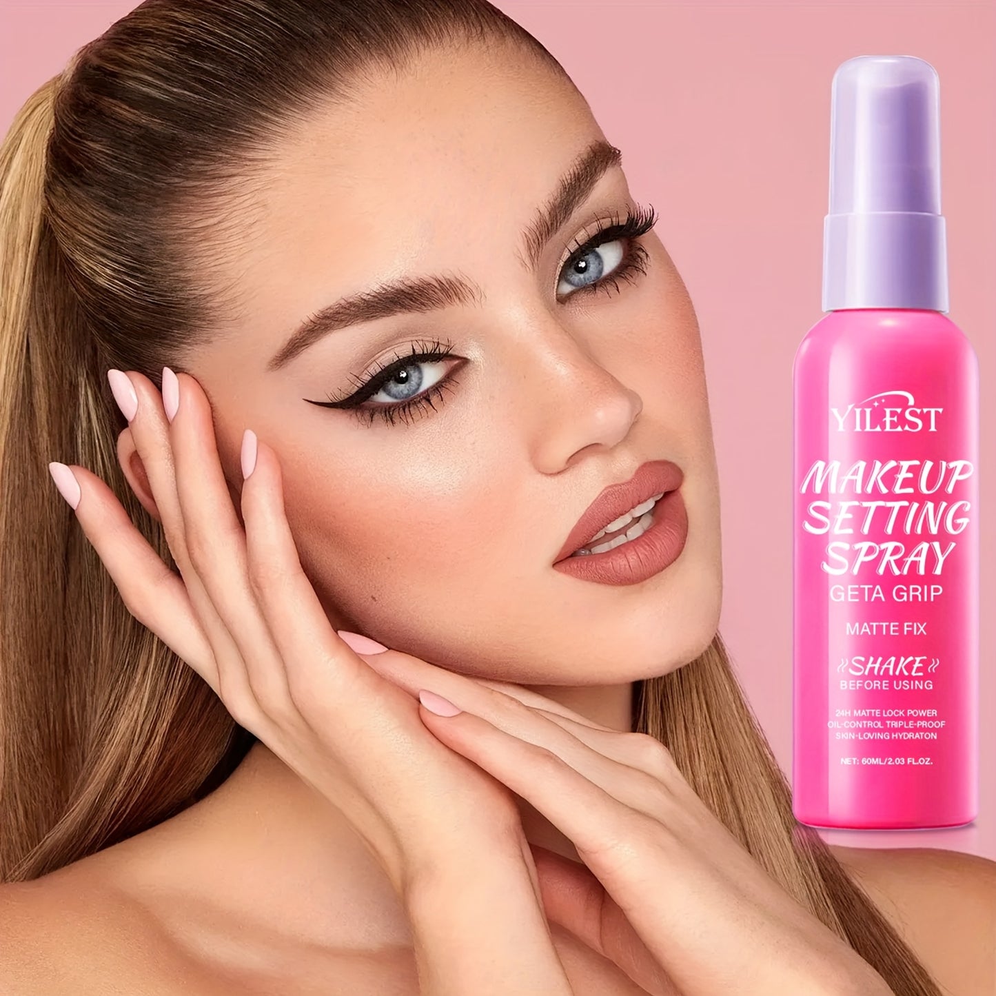 2/4pcs Matte Spray - 24-Hour Long-Lasting Hold, Oil-Free Matte Finish, Hydrating & Non-Sticky, 2.03fl.oz, Fragrance-Free, Vitamin C Enriched, Daily Facial Care, Suitable for All Light Beige Types, Suitable for All Hair Types