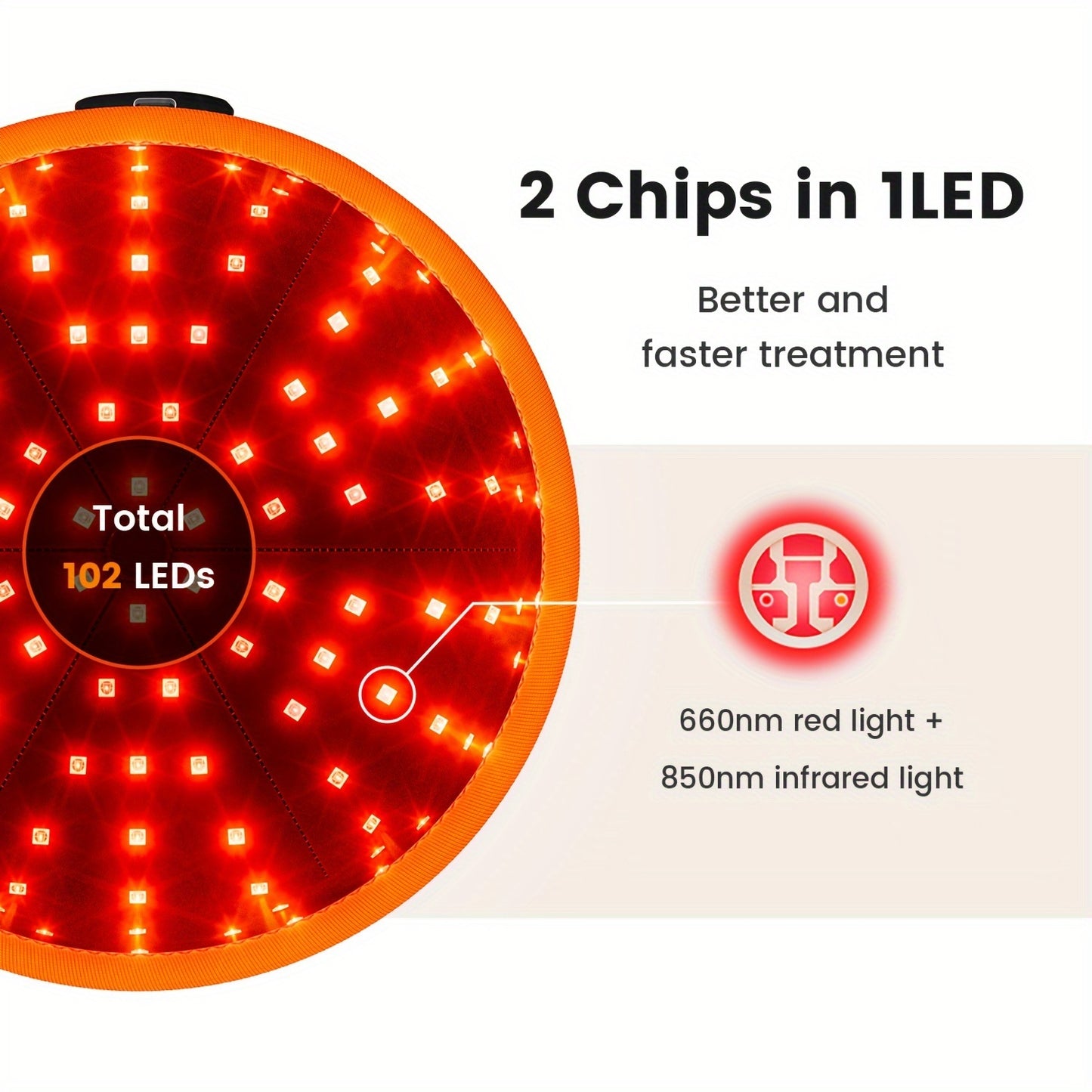 1PC Red Light Therapy Cap Led Infrared Lamp Hair Growth Devices Relax Brain Hair Loss Treatment Insomnia Head Heating Hat 102 LEDs