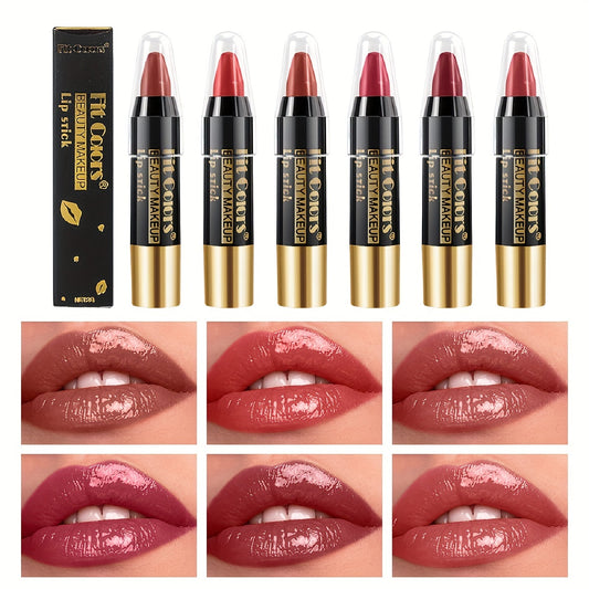 6pcs Crayon Matte Lipstick Set Nude Smooth Lip Stick Waterproof Long Lasting Lipstick Velvet Professional Lip Crayon Matte Lip Gloss Stain Makeup Set Valentine'S Day Gift