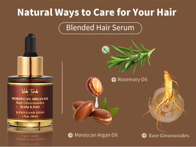 VTS Rosemary Oil Argan Oil Hair Serum Set Scalp Massager