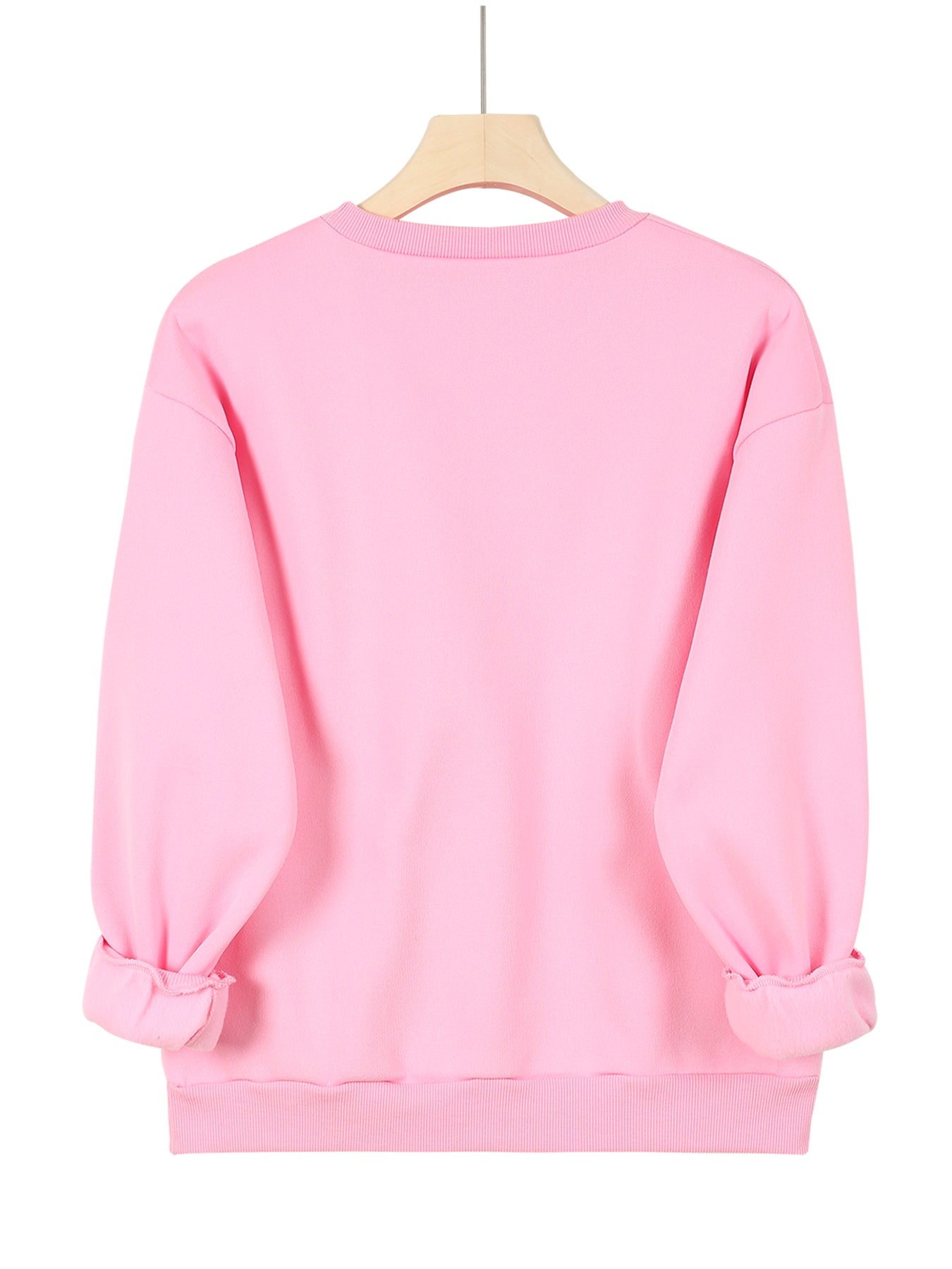 Casual Crew Neck Sweatshirt With Love Letter Graphic Print