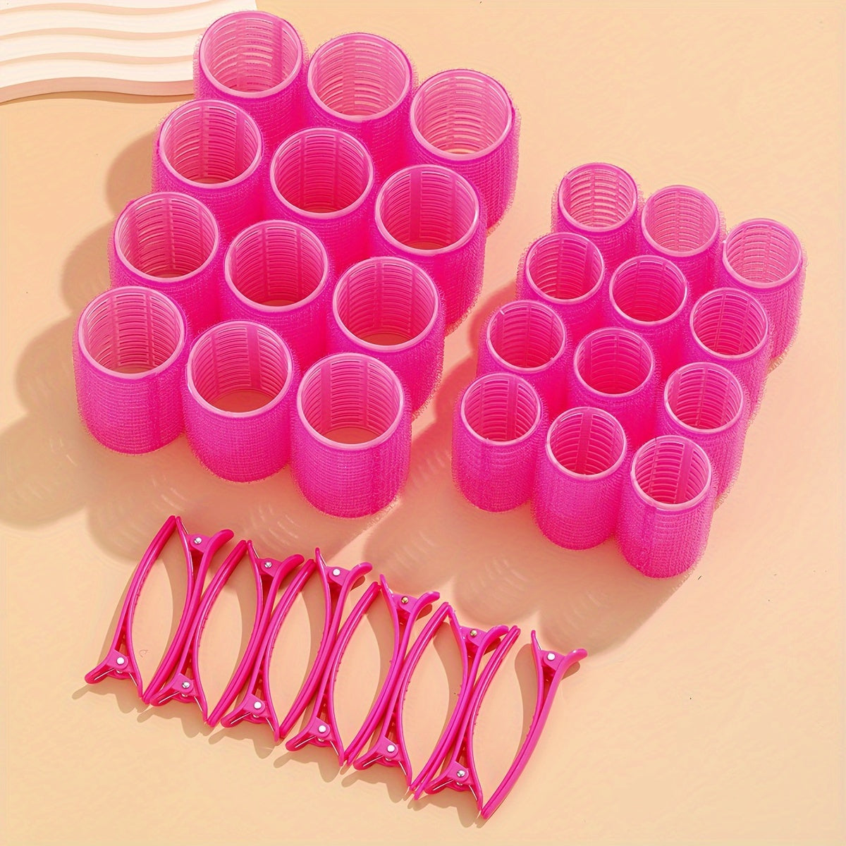 Self-Gripping Roller Kit With 24 Rollers And 12 Clips