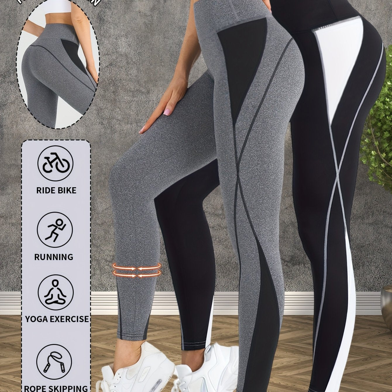 2-Pack Women's Non-See-Through Yoga Pants - High-Waisted Tummy Control Leggings, Quick-Dry Stretchy Workout Pants for Gym, Running, Pilates - Non-Slip Grip & All-Season Fitness Apparel (Machine Washable) - Ideal Gift for Wome