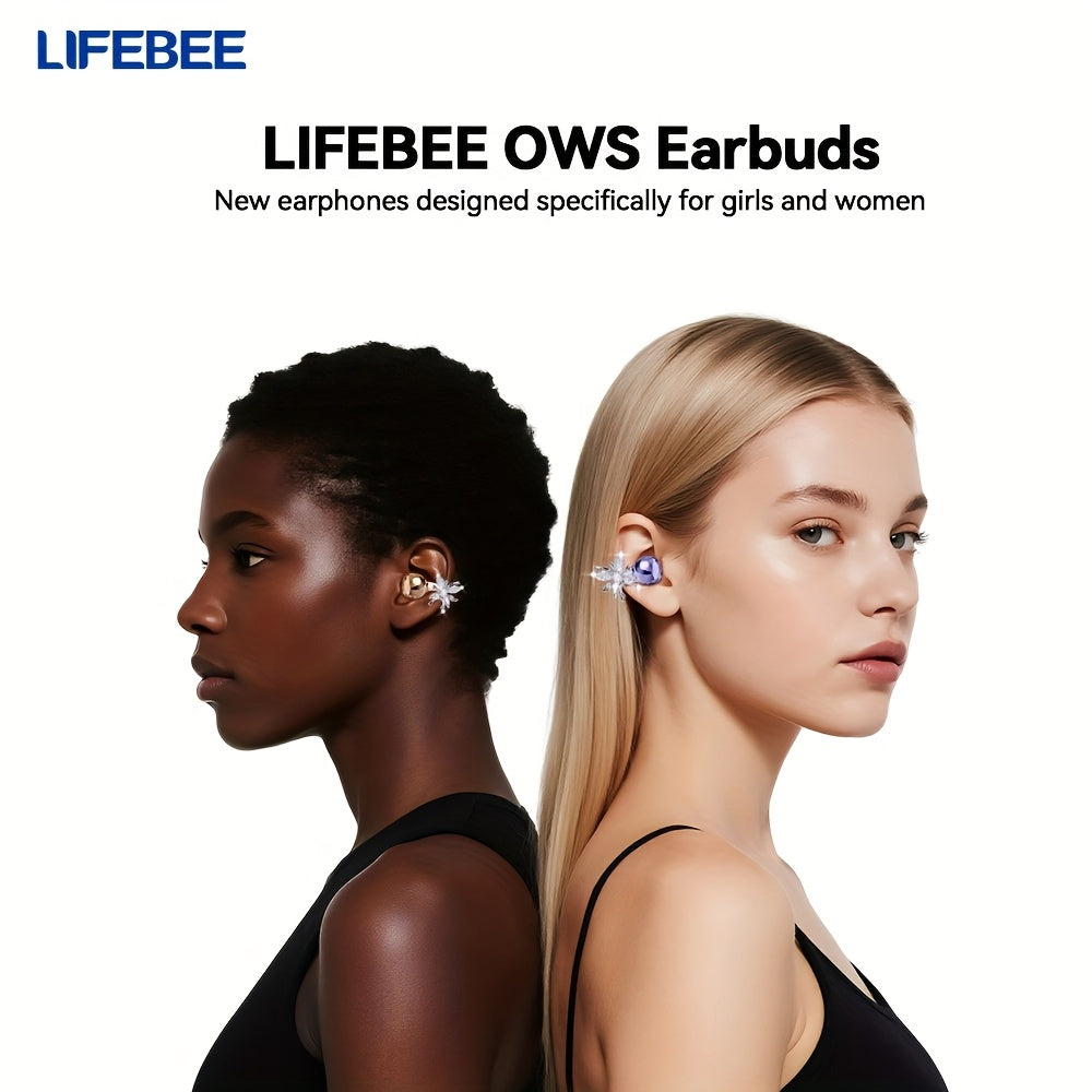 LIFEBEE Wireless Open Earbuds Clip On Earphones Butterfly