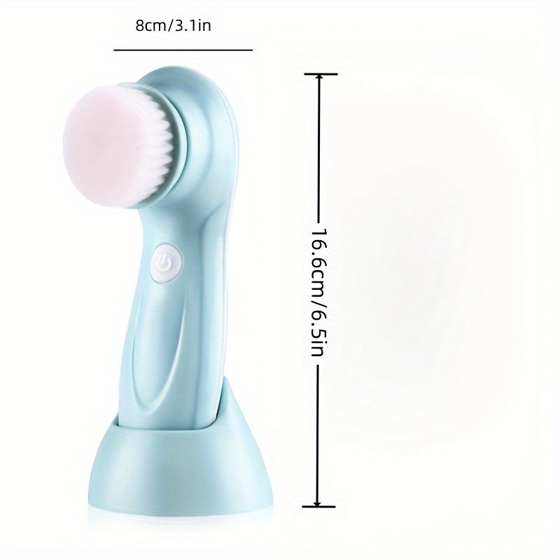 6 In 1 Electric Facial Cleansing Brush, Face Scrubber Exfoliator Rotating Cleanser For Exfoliating, Beauty Instrument Facial Body Massage Beauty Instrument Facial Cleaner, Massaging And Deep Cleansing For Women & Men With 6 B