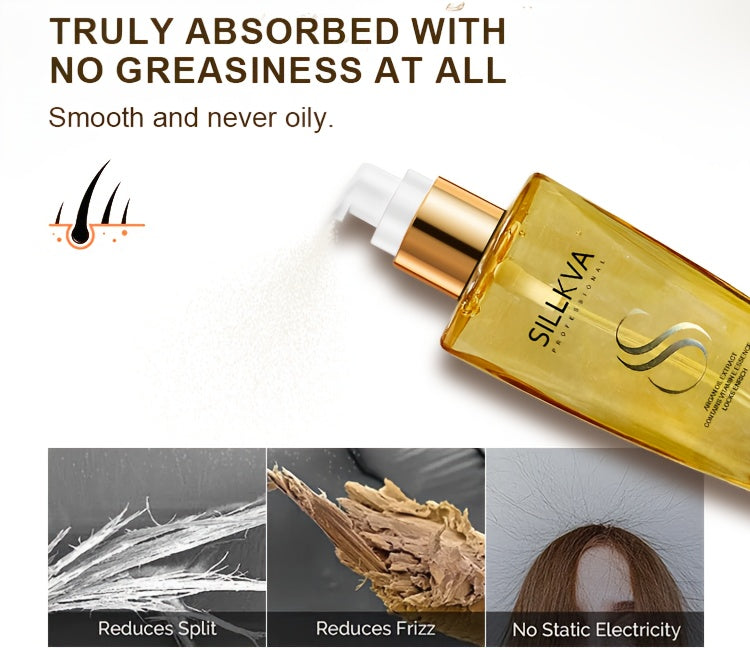 SILLKVA Argan Oil Hair Serum For Dry Damaged Hair Repair