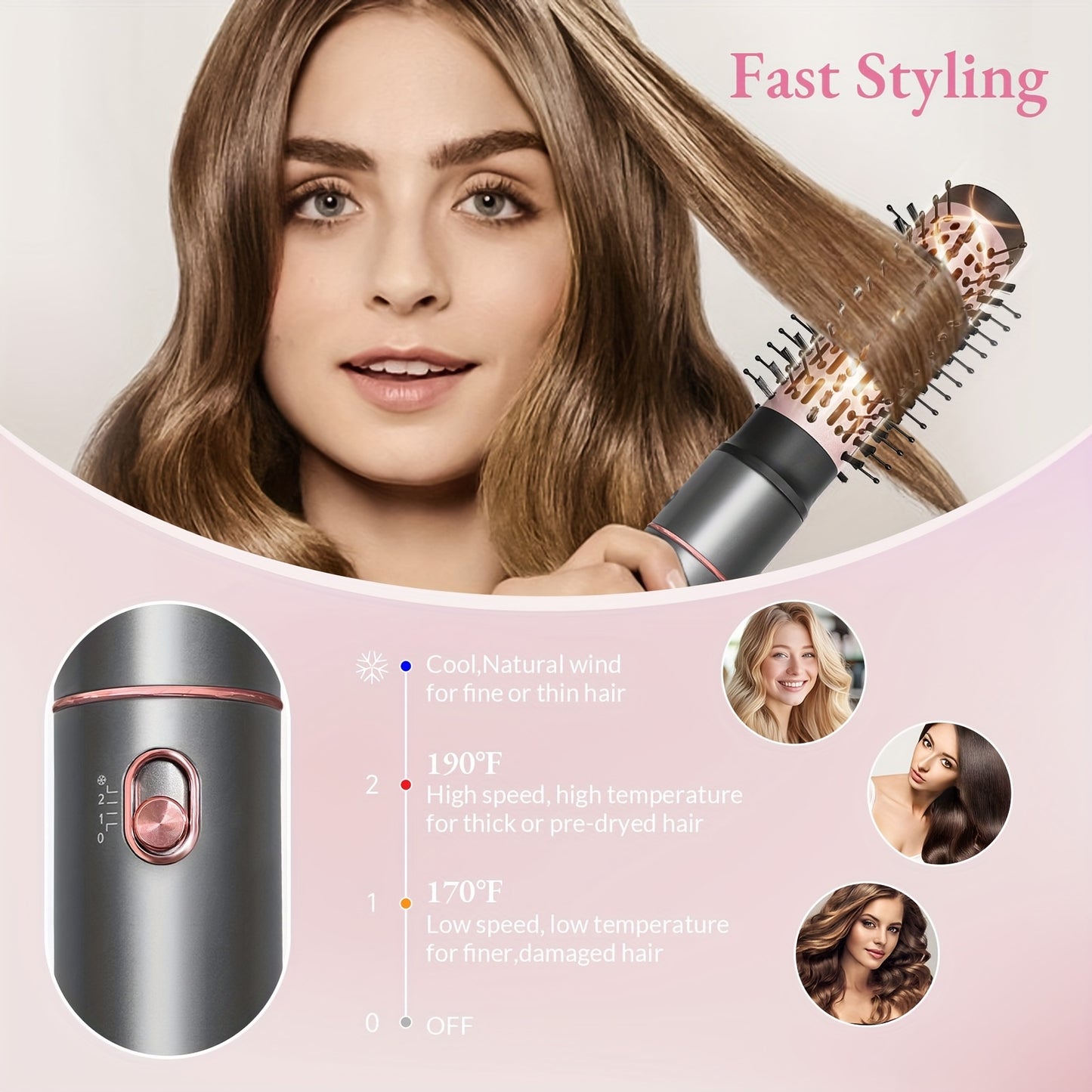 5-in-1 Hot Air Comb Set for Effortless Hair Styling